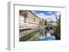 Ljubljana Triple Bridge and Franciscan Church of the Annunciation Reflected in Ljubljanica River-Matthew Williams-Ellis-Framed Photographic Print