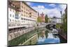 Ljubljana Triple Bridge and Franciscan Church of the Annunciation Reflected in Ljubljanica River-Matthew Williams-Ellis-Mounted Photographic Print