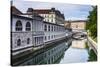 Ljubljana Triple Bridge (Tromostovje) and Ljubljanica River, Ljubljana, Slovenia, Europe-Matthew Williams-Ellis-Stretched Canvas