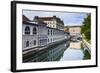 Ljubljana Triple Bridge (Tromostovje) and Ljubljanica River, Ljubljana, Slovenia, Europe-Matthew Williams-Ellis-Framed Photographic Print