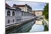 Ljubljana Triple Bridge (Tromostovje) and Ljubljanica River, Ljubljana, Slovenia, Europe-Matthew Williams-Ellis-Mounted Photographic Print