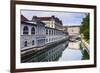Ljubljana Triple Bridge (Tromostovje) and Ljubljanica River, Ljubljana, Slovenia, Europe-Matthew Williams-Ellis-Framed Photographic Print