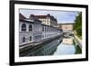 Ljubljana Triple Bridge (Tromostovje) and Ljubljanica River, Ljubljana, Slovenia, Europe-Matthew Williams-Ellis-Framed Photographic Print