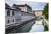 Ljubljana Triple Bridge (Tromostovje) and Ljubljanica River, Ljubljana, Slovenia, Europe-Matthew Williams-Ellis-Mounted Photographic Print