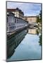 Ljubljana Triple Bridge (Tromostovje) and Ljubljanica River, Ljubljana, Slovenia, Europe-Matthew Williams-Ellis-Mounted Photographic Print