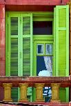 Venetian Blind and A Red Blue Pink Wall-lkpro-Framed Photographic Print