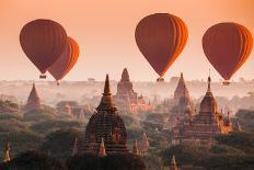 The Temples of Bagan at Sunrise, Bagan, Myanmar-lkunl-Photographic Print