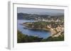 Llafranc and Calella de Palafrugell, fabulous elevated view from Cap de Sant Sebastia, Costa Brava,-Eleanor Scriven-Framed Photographic Print