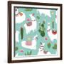 Llama and Cactus Pattern-ONYXprj-Framed Art Print