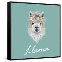 Llama Animal Portrait-ant_art-Framed Stretched Canvas