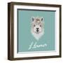 Llama Animal Portrait-ant_art-Framed Art Print