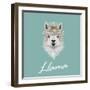 Llama Animal Portrait-ant_art-Framed Art Print