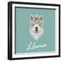 Llama Animal Portrait-ant_art-Framed Art Print