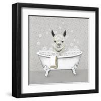 Llama Bath-Janet Tava-Framed Art Print