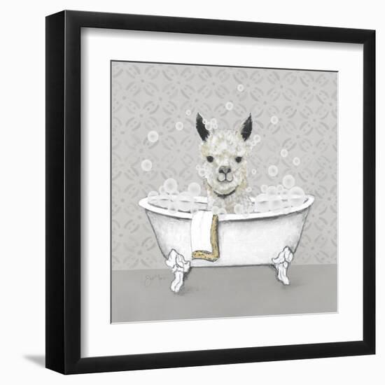 Llama Bath-Janet Tava-Framed Art Print