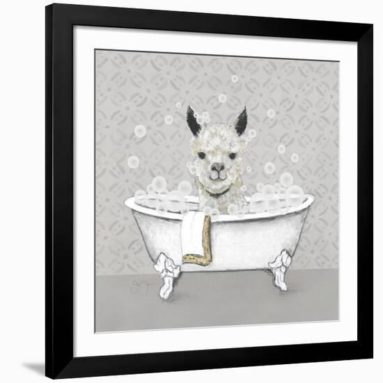 Llama Bath-Janet Tava-Framed Art Print