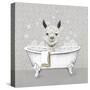 Llama Bath-Janet Tava-Stretched Canvas