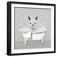 Llama Bath-Janet Tava-Framed Art Print