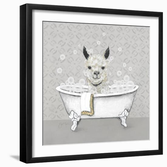 Llama Bath-Janet Tava-Framed Art Print