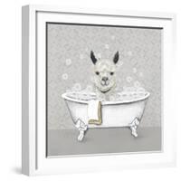 Llama Bath-Janet Tava-Framed Art Print