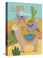 Llama Drama motif 2-Holli Conger-Stretched Canvas