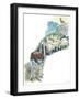 Llama Lama Glama Guarding Flock of Sheep-null-Framed Giclee Print