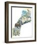 Llama Lama Glama Guarding Flock of Sheep-null-Framed Giclee Print