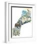 Llama Lama Glama Guarding Flock of Sheep-null-Framed Giclee Print