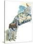 Llama Lama Glama Guarding Flock of Sheep-null-Stretched Canvas