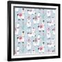 Llama Pattern-Artrise-Framed Art Print