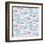 Llama Pattern-Artrise-Framed Art Print