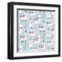 Llama Pattern-Artrise-Framed Art Print