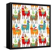 Llamas Colors-Gaia Marfurt-Framed Stretched Canvas