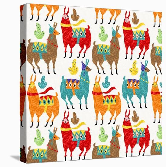 Llamas Colors-Gaia Marfurt-Stretched Canvas