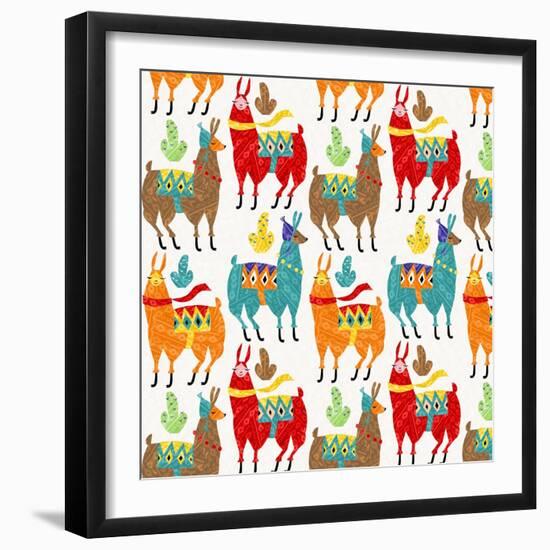 Llamas Colors-Gaia Marfurt-Framed Giclee Print