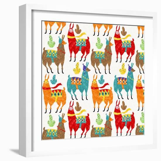 Llamas Colors-Gaia Marfurt-Framed Giclee Print