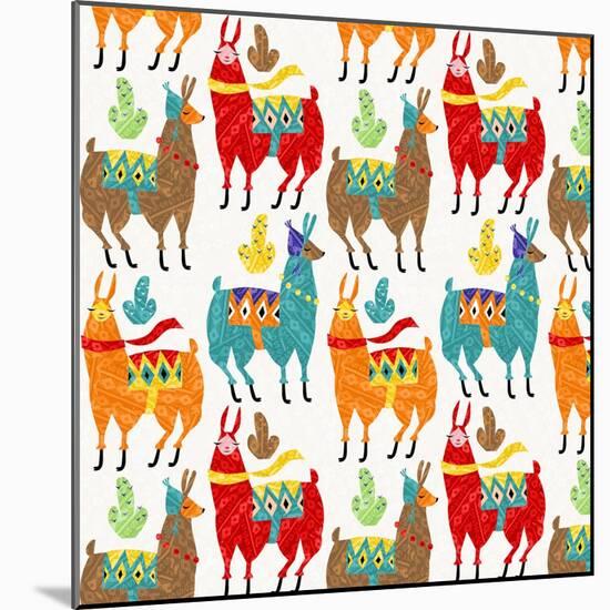 Llamas Colors-Gaia Marfurt-Mounted Giclee Print