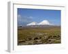 Llamas Grazing before Volcanoes Parinacota and Pomerape, Lauca National Park, Chile, South America-Mcleod Rob-Framed Photographic Print