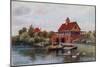Llandrindod Wells, Boat House on Lake-Alfred Robert Quinton-Mounted Giclee Print