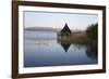 Llangorse Lake and Crannog Island in Morning Mist-Stuart Black-Framed Photographic Print