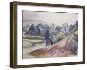 Llanmadoc, Gower (W/C on Paper)-John Northcote Nash-Framed Giclee Print