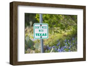 Llano, Texas, USA. Don't Mess With Texas sign in the hill country.-Emily Wilson-Framed Photographic Print