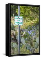 Llano, Texas, USA. Don't Mess With Texas sign in the hill country.-Emily Wilson-Framed Stretched Canvas