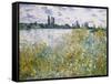 Lle aux Fleurs near Vetheuil-Claude Monet-Framed Stretched Canvas