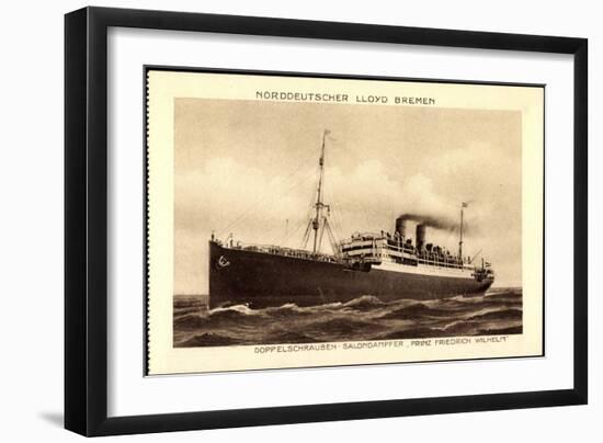 Lloyd Bremen, Dampfer Prinz Friedrich Wilhelm-null-Framed Giclee Print