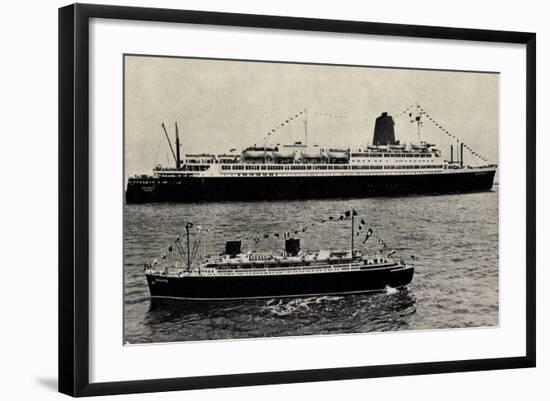 Lloyd Bremen, Modellschiff, Dampfschiff Bremen-null-Framed Giclee Print