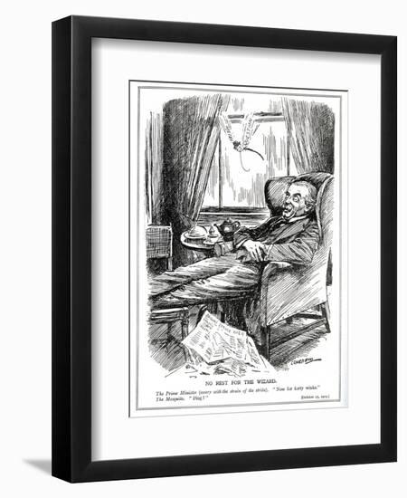 Lloyd George Is Prevented from Resting by the Difficulties Caused by Industrial Unrest in Britain…-Leonard Raven-hill-Framed Giclee Print