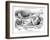 Lloyd George Tries to Charm Unemployment, Cartoon-Leonard Raven-hill-Framed Art Print