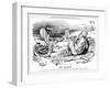 Lloyd George Tries to Charm Unemployment, Cartoon-Leonard Raven-hill-Framed Art Print