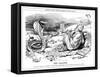 Lloyd George Tries to Charm Unemployment, Cartoon-Leonard Raven-hill-Framed Stretched Canvas